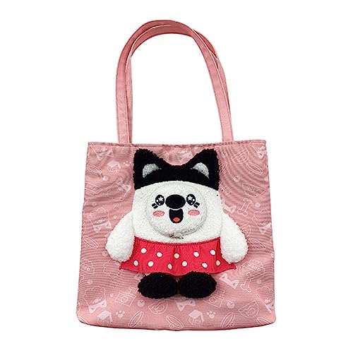 Tragbare Katzen-Welpen-Tasche für kleine Haustiere, Front-Reißverschlusstasche, Tragetasche, schöne Cartoon-Filz-Zeichnung, Schultertaschen, einzelne Tragetasche für mittelgroße Katzen, Welpen für Welpen, mittelgroße Katzen von BtpOuy