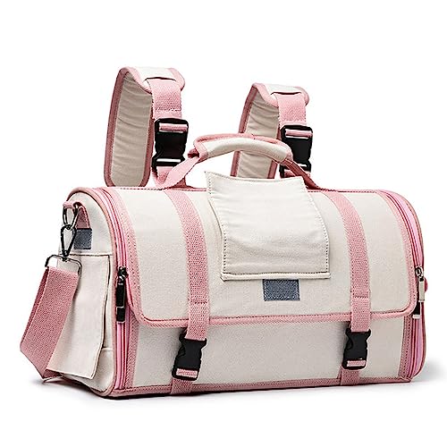 Tragbare Tragetasche für Katzen und Welpen, atmungsaktiv, 2-in-1 Katzen-Tragetaschen, tragbarer Haustier-Rucksack, kleine Hunde, Katzen, belüftet, für Reisen, Outdoor, Camping, für Welpen, mittelgroße Tragbare Tragetasche für Katzen und Welpen, atmungsaktiv, 2-in-1 Katzen-Tragetaschen, tragbarer Haustier-Rucksack, kleine Hunde, Katzen, belüftet, für Reisen, Outdoor, Camping, für Welpen, mittelgroße von BtpOuy