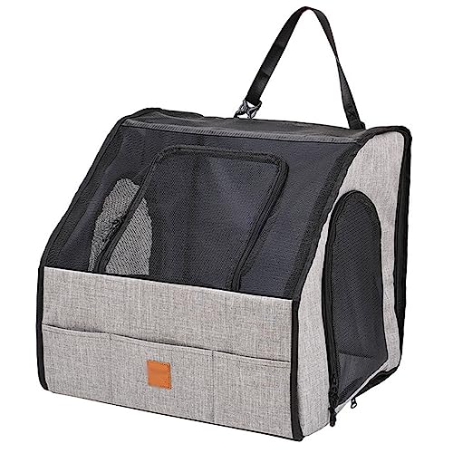 Tragbare Tragetasche für Katzen und Welpen, trapezförmig, atmungsaktiv, Netzstoff, faltbar, für kleine Hunde, Katzen, Reisetasche, für Haustiere, Outdoor, Camping, Wandern, für Welpen, mittelgroße Tragbare Tragetasche für Katzen und Welpen, trapezförmig, atmungsaktiv, Netzstoff, faltbar, für kleine Hunde, Katzen, Reisetasche, für Haustiere, Outdoor, Camping, Wandern, für Welpen, mittelgroße von BtpOuy