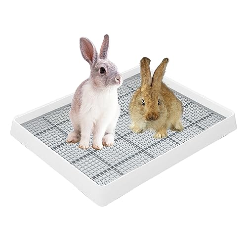 Btstil Extra Große Kaninchen Toilettemit, Trainer-Tablett, Häschen-Toiletten-Trainings-Katzentoilette mit Gitter & Toilettenschale für Kaninchen, Meerschweinchen, Ratten, Chinchillas, Lgel (S) von Btstil