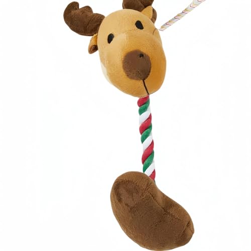 BuNiq Pet Plüsch Quietschende Spielzeug Molar Niedlicher Cartoon Hund Santa Elch Spielzeug Interaktive Hund Spielzeug Party Dekoration von BuNiq