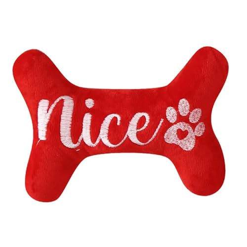 BuNiq Weihnachtshund -Kauen -Spielzeug Sound Bite Resistant Toy Bite Resistant Sound Toys Knochen Schneeflocken Weihnachtsbaum Molar Haustier von BuNiq