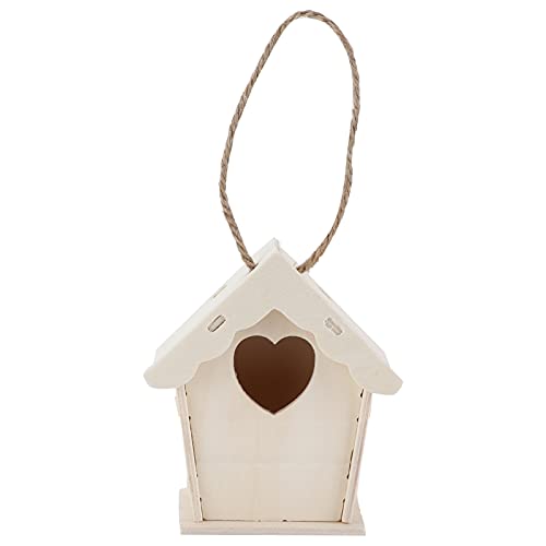 Buachois Holzvogelhaus, DIY Paintable Bird House Kits, Outdoor Holzbearbeitungshandwerk Freestyle Gemälde mit Farben Pinsel hängende Vogelkäse für Gartenhof Dekor Geschenke von Buachois