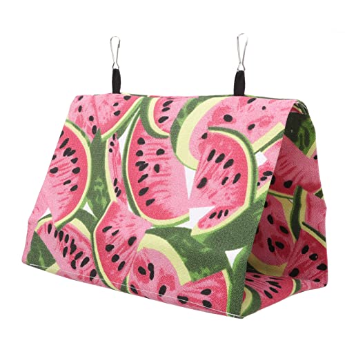 Buachois Papagei Hängematte Leinwand, dreieckige Bunte Leinwand Papageien Haus Bett mit Haken, Warmes Vogelnest Haus für Haustier Papagei Ara Budgies Cockatiels Kakadu Lovebird (25 * 15 * 18 cm) von Buachois