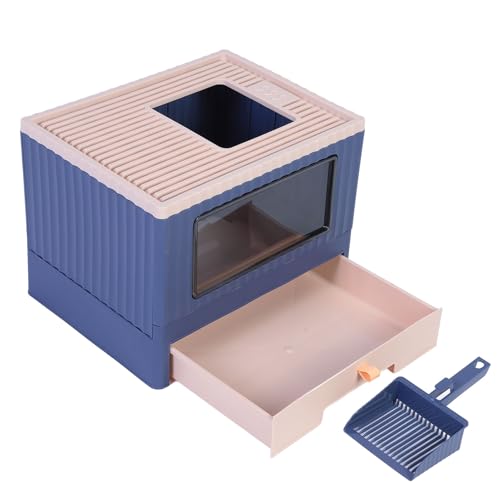 Faltbare Katzentoilette mit Deckel, große Kunststoff-Einstiegsöffnung Oben, halb geschlossen, reduziert Geruchsaustritt, Katzentoilette mit Schaufel, Schublade, leicht zu Faltbare Katzentoilette mit Deckel, große Kunststoff-Einstiegsöffnung Oben, halb geschlossen, reduziert Geruchsaustritt, Katzentoilette mit Schaufel, Schublade, leicht zu von Buachois