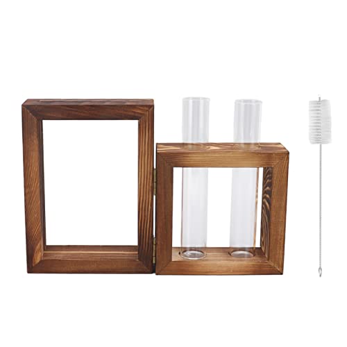 Pflanzenverbreitungsstation, Pflanzen Schneidhalter Testrohr Vase Office Desk Garten, Holzrahmen Glasshydroponic Vase Blumentopf für Wasserpflanzeblume Pflanzenverbreitungsstation, Pflanzen Schneidhalter Testrohr Vase Office Desk Garten, Holzrahmen Glasshydroponic Vase Blumentopf für Wasserpflanzeblume von Buachois
