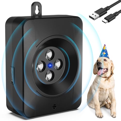 Anti-Bell-Gerät, automatische Hunde-Bell-Abschreckung mit 4 Lautsprechern, Audio- und Ultraschall-Anti-Hunde-Bellgerät mit 10 m Reichweite, Bell-Kontrollgerät für Welpen, mittelgroße und große Hunde von Bubbacare