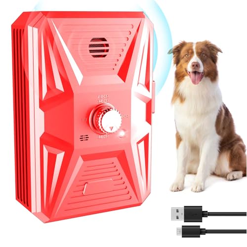 Anti Bell Gerät Hunde, 3 Modi Antibell Ultraschall Gerät, 33 Fuß Stopp Hundebell Gerät, IPX4 wasserdichtes Antibell für Hunde für das Training Großer Kleiner Hunde im Freien und Innenbereich von Bubbacare
