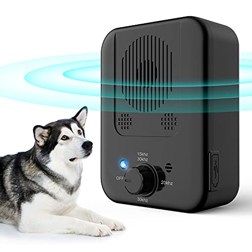 Antibell für Hunde, 3 Frequenzstufen Sonic Anti Bell, 33Ft Reichweite Antibell Ultraschall Gerät für Hunde, Wiederaufladbare Hundebell-Kontrolle im Innen Außenbereich, Anti-Bell-Mittel Hunde/Schwarz Antibell für Hunde, 3 Frequenzstufen Sonic Anti Bell, 33Ft Reichweite Antibell Ultraschall Gerät für Hunde, Wiederaufladbare Hundebell-Kontrolle im Innen Außenbereich, Anti-Bell-Mittel Hunde/Schwarz von Bubbacare
