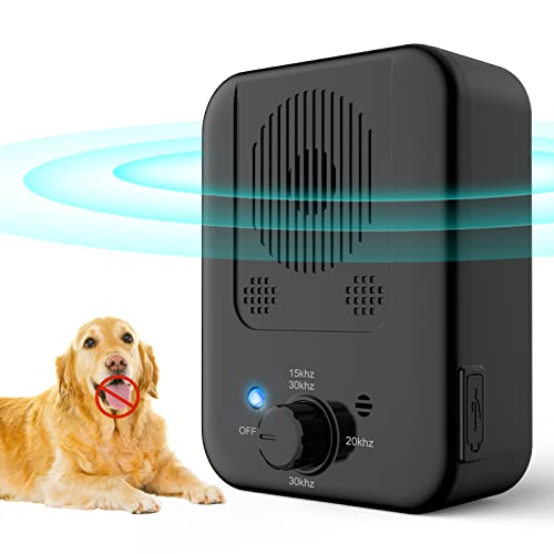 Antibell für Hunde, 3 Frequenzstufen Sonic Anti Bell, 33Ft Reichweite Antibell Ultraschall Gerät für Hunde, Wiederaufladbare Hundebell-Kontrolle im Innen Außenbereich, Anti-Bell-Mittel Hunde von Bubbacare