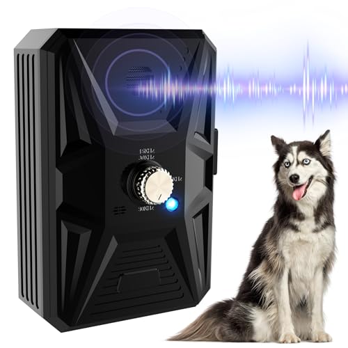 Bubbacare Antibell, Antibell Ultraschall Gerät, 3 Stufen Automatisch Antibell für Hunde mit 33ft, Wiederaufladbares & Wasserdichtes Anti Bell Gerät Hunde, für Große KleineHunde Innen Außenbereich von Bubbacare