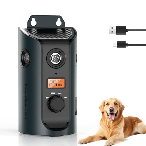 Ultraschall Hunde Solarbetrieben mit 3 Lautsprechern, 3 Modi Antibell für Hunde mit LCD-Display, 15M Antibell Ultraschall, Wiederaufladbarer Bellenstopper für den Innen- und Außenbereich Ultraschall Hunde Solarbetrieben mit 3 Lautsprechern, 3 Modi Antibell für Hunde mit LCD-Display, 15M Antibell Ultraschall, Wiederaufladbarer Bellenstopper für den Innen- und Außenbereich von Bubbacare