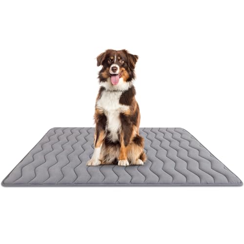 Hundebox-Matte, ultraweiche Hundebett-Matte zum Schlafen mit rutschfester Unterseite, waschbare Hundehüttenunterlage für große, mittelgroße und kleine Hunderassen mit niedlichen Drucken und dunklen von Bubble bear