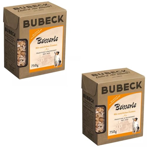 Bubeck Beisserle | Doppelpack | 2 x 750 g | Ergänzungsfuttermittel für Hunde | Mit Geflügel, Rind und Schwein | Ohne Zucker & Konservierungsstoffe | Ca. 2 cm große Knöchelchen von Bubeck