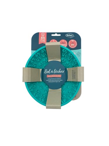 BUBIMEX - Lecknapf 16,5 cm, blau, für Hunde und Katzen, Schüssel mit Saugnapf, Anti-Schlingen, Anti-Stress, Silikon, BPA-frei, spülmaschinenfest und gefriergeeignet, reduziert schlechten Atem von Bubimex