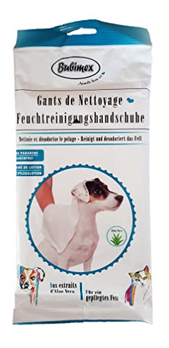 bubimex Easy Clean Handschuhe – Hygienische Reinigungshandschuhe für Hunde und Katzen – reinigt und desodoriert – mit Aloe Vera-Extrakten – für die Hygiene Ihrer Haustiere von bubimex