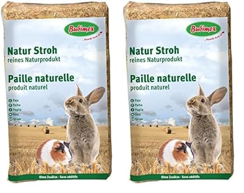 Bubimex Naturstrohhalm für Kleintiere, 30 l, Beige (Packung mit 2) von Bubimex