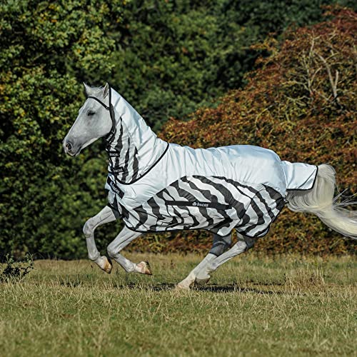 Bucas Buzz-Off Rain Zebra & Neck, Farbe:Zebra, Größe:120 cm / 5'3 von Bucas
