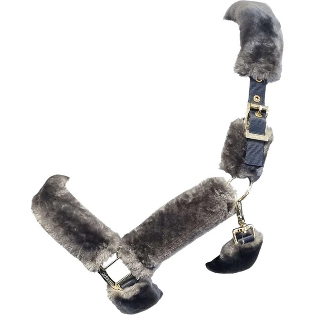 Bucas Halfter Show-Line Nylonhalfter mit Kunstfell Navy/ Grey, Gr. Wb Bucas Halfter Show-Line Nylonhalfter mit Kunstfell Navy/ Grey, Gr. Wb von Bucas