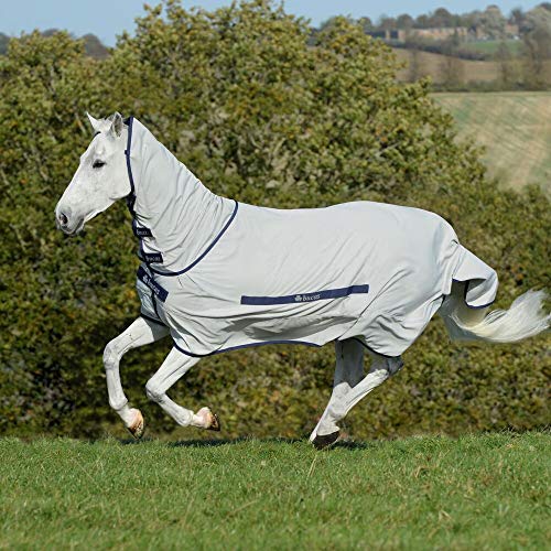 Bucas Sweet Itch Full Neck Fly Rug 5ft6 Silver Blue von Bucas