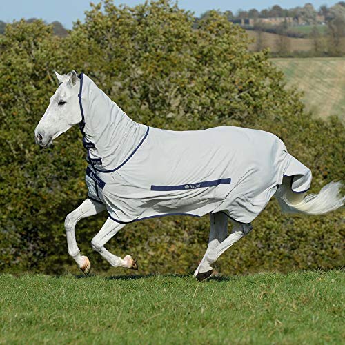 Bucas Sweet Itch Full Neck Fly Rug 6ft3 Silver Blue von Bucas