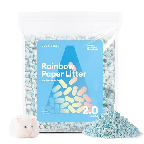 BUCATSTATE Papierstreu Hamster Weiche, 1KG Bettwaren Streu Meerschweinchen - 99,9% Staubfrei, Geruchskontrolle, Natürlich für Kleine Haustiere, Nager, Chinchilla, Ratte, Mäuse BUCATSTATE Papierstreu Hamster Weiche, 1KG Bettwaren Streu Meerschweinchen - 99,9% Staubfrei, Geruchskontrolle, Natürlich für Kleine Haustiere, Nager, Chinchilla, Ratte, Mäuse von BUCATSTATE