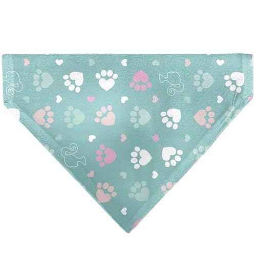 Barbie Haustier-Halstuch, Barbie, kräftiger Text, Pfotenabdruck-Symbole, Blau, Rosa, Weiß, Schlupfhalsband, Bandana von Buckle-Down