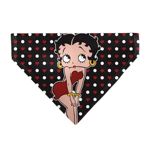 Betty Boop Haustier-Halstuch, Betty Boop, Hände auf Knien, Pose, Herz, gepunktet, Schwarz / Rot Betty Boop Haustier-Halstuch, Betty Boop, Hände auf Knien, Pose, Herz, gepunktet, Schwarz / Rot von Buckle-Down