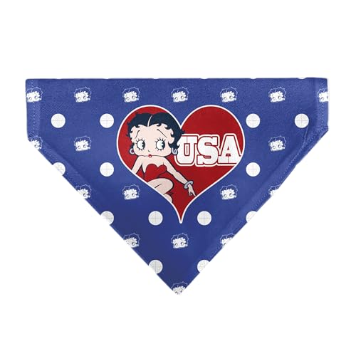 Betty Boop Haustier-Halstuch, Betty Boop USA, Herz-Pose, gepunktet, Blau / Weiß Betty Boop Haustier-Halstuch, Betty Boop USA, Herz-Pose, gepunktet, Blau / Weiß von Buckle-Down