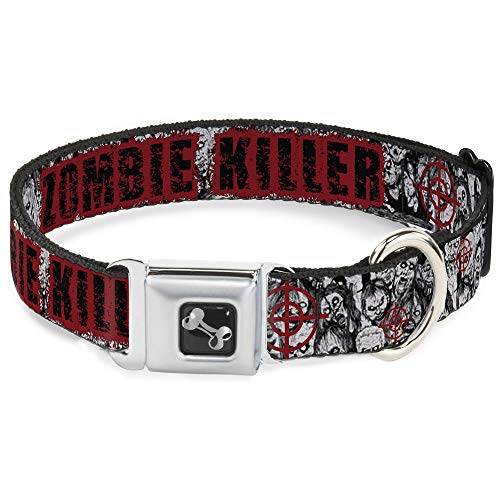 Buckle-Down 33–45,7 cm Zombie Killer mit gestapelt Zombies Sketch Halsband Bone, breit klein von Buckle-Down