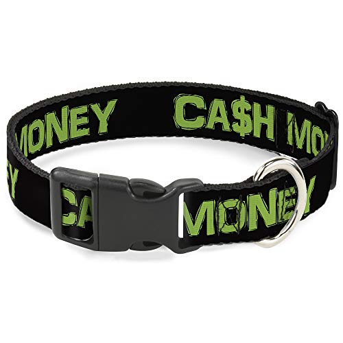 Buckle-Down 38,1–66 cm Cash Geld Schwarz/Grün Kunststoff Clip Halsband, groß Buckle-Down 38,1–66 cm Cash Geld Schwarz/Grün Kunststoff Clip Halsband, groß von Buckle-Down