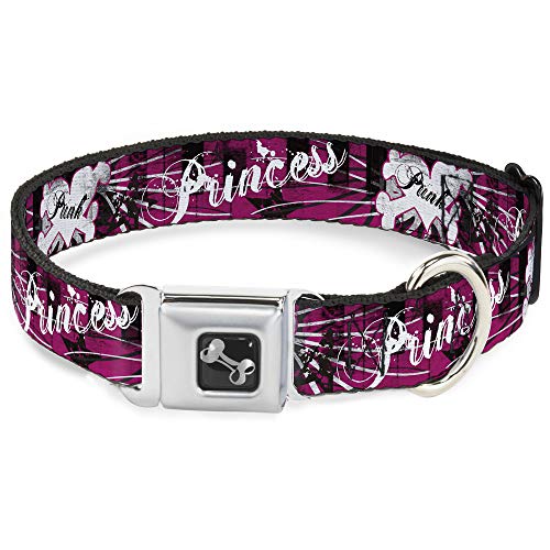 Buckle-Down 38,1–66 cm Punk Prinzessin mit Klaviertasten Hundehalsband Bone, groß von Buckle-Down
