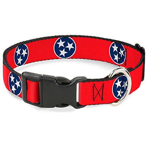 Buckle Down 38,1–66 cm Tennessee Flagge Sterne rot/weiß/blau Kunststoff Clip Halsband, groß von Buckle-Down