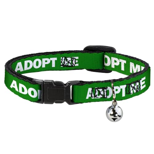 Buckle-Down Adopt Me Katzenhalsband mit Glöckchen, Kunststoffclip, leicht verstellbar, 21,6 cm bis 30,5 cm - 1,3 cm breit, Grün / Weiß Buckle-Down Adopt Me Katzenhalsband mit Glöckchen, Kunststoffclip, leicht verstellbar, 21,6 cm bis 30,5 cm - 1,3 cm breit, Grün / Weiß von Buckle-Down