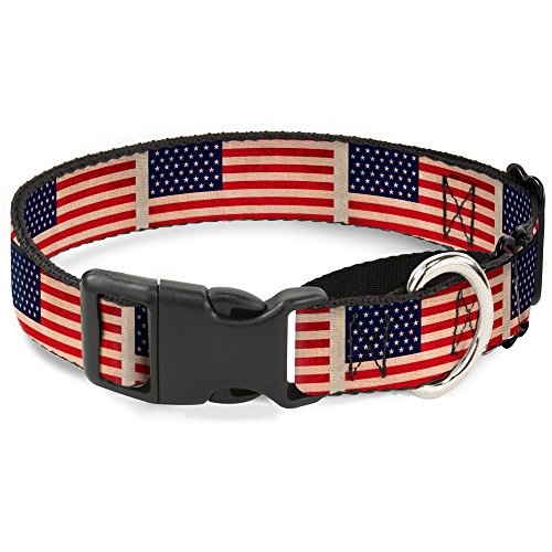 Buckle-Down American Flagge verwitterter Farbe Repeat Martingale Hundehalsband, 2,5 cm Wide-fits 22,9–38,1 cm Neck-small Buckle-Down American Flagge verwitterter Farbe Repeat Martingale Hundehalsband, 2,5 cm Wide-fits 22,9–38,1 cm Neck-small von Buckle-Down