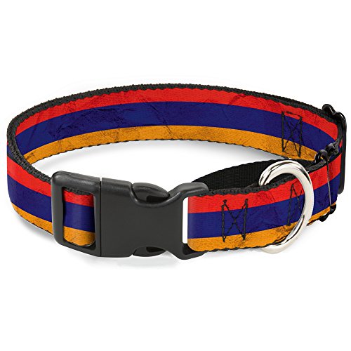 Buckle-Down Armenien Flagge Distressed Martingale Hundehalsband, 3,8 cm Wide-fits 45,7–81,3 cm Neck-Large von Buckle-Down