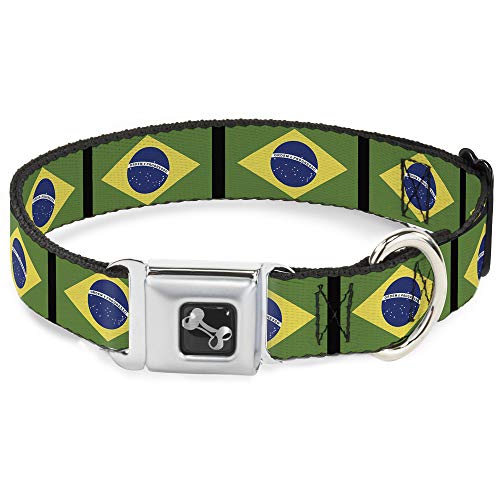 Buckle-Down Brasilien Flaggen Hundehalsband Bone, medium/27,9–43,2 cm Buckle-Down Brasilien Flaggen Hundehalsband Bone, medium/27,9–43,2 cm von Buckle-Down