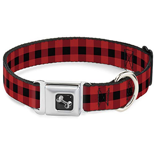 Buckle-Down Hundehalsband mit Sicherheitsgurtschnalle, Büffelkaro, 3,8 cm breit, passend für Halsumfang von 45,7–81,3 cm, Größe L Buckle-Down Hundehalsband mit Sicherheitsgurtschnalle, Büffelkaro, 3,8 cm breit, passend für Halsumfang von 45,7–81,3 cm, Größe L von Buckle-Down