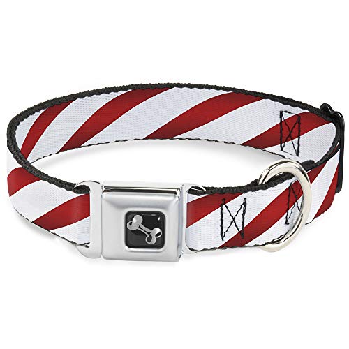 Buckle-Down Candy Cane Halsband Bone, breit groß/45,7–81,3 cm von Buckle-Down