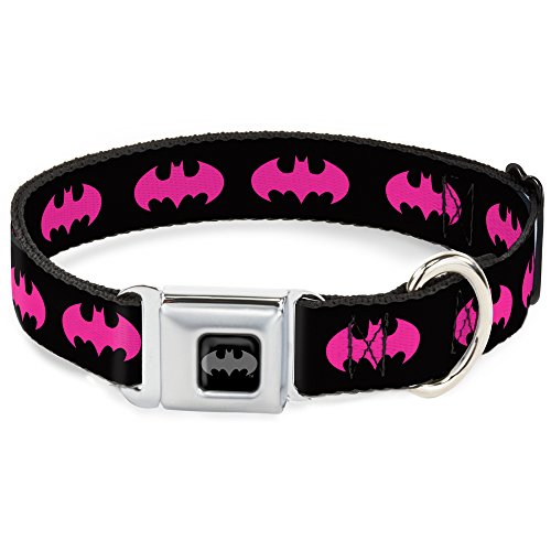Buckle Down DC-WBM215-WL Batman-Sicherheitsgurt-Schnalle, Hundehalsband, 3,8 cm breit, passend für Halsumfang von 45,7–81,3 cm, Schwarz/Fuchsia, Größe L Buckle Down DC-WBM215-WL Batman-Sicherheitsgurt-Schnalle, Hundehalsband, 3,8 cm breit, passend für Halsumfang von 45,7–81,3 cm, Schwarz/Fuchsia, Größe L von Buckle-Down