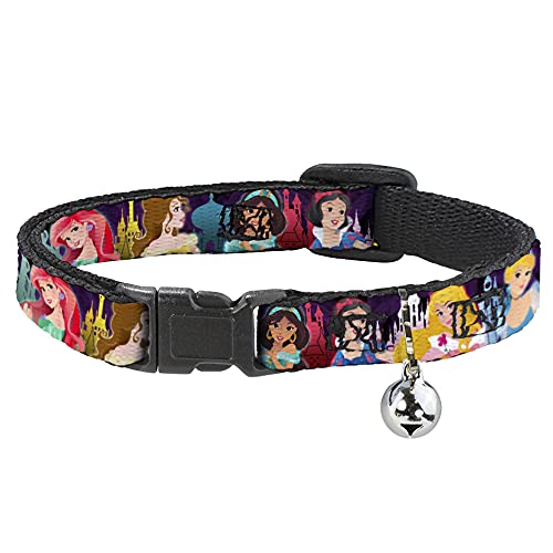 Buckle-Down Disney Princess Posen/Castle Silhouetten Violetttönen/Multicolor Disney abtrünnigen Kunststoff Clip Halsband von Buckle-Down