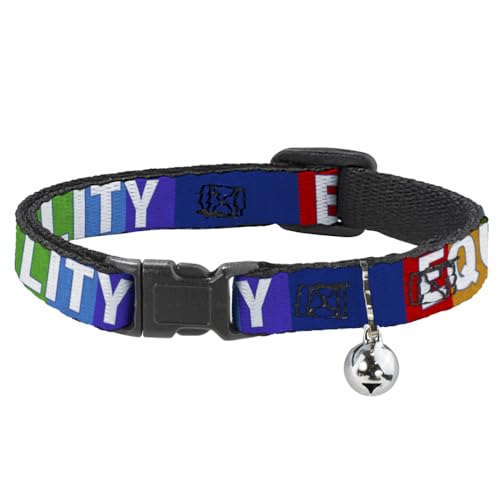 Buckle-Down Equality Blocks Regenbogen, Katzenhalsband mit Glöckchen, Kunststoffclip, leicht verstellbar, 21,6 cm bis 30,5 cm - 1,3 cm breit Buckle-Down Equality Blocks Regenbogen, Katzenhalsband mit Glöckchen, Kunststoffclip, leicht verstellbar, 21,6 cm bis 30,5 cm - 1,3 cm breit von Buckle-Down