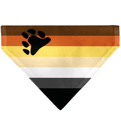 Buckle-Down Flag Bear Pride2 Schlupfhalsband, schwarz, braun, orange, gelb, hellbraun, weiß, grau, schwarz von Buckle-Down
