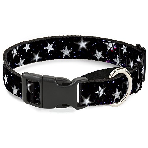 Buckle-Down Glowing Stars In Space Martingale-Hundehalsband, 3,8 cm breit, passend für Halsumfang von 40,6–58,4 cm, Schwarz/Violett/Weiß, Größe M Buckle-Down Glowing Stars In Space Martingale-Hundehalsband, 3,8 cm breit, passend für Halsumfang von 40,6–58,4 cm, Schwarz/Violett/Weiß, Größe M von Buckle-Down