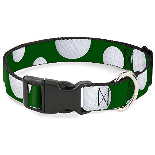 Buckle-Down Golf Bälle verstreut grün/weiß Kunststoff Clip Halsband, 2,5 cm X 38,1–66 cm/groß von Buckle-Down