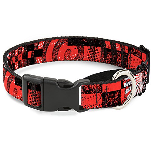 Buckle-Down Grunge Chaos rot Martingale Hundehalsband, 2,5 cm Wide-fits 27,9–43,2 cm Neck-medium von Buckle-Down