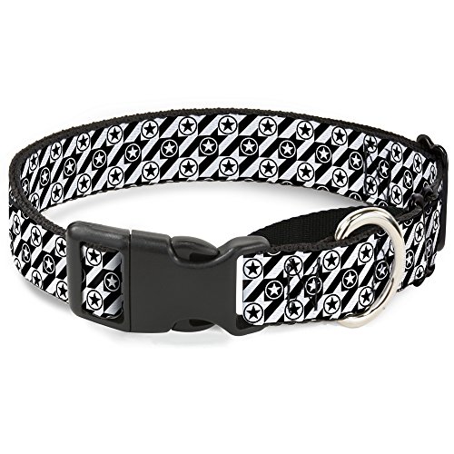 Buckle-Down Hahnentritt Stern schwarz/weiß Martingale Hundehalsband, 2,5 cm Wide-fits 27,9–43,2 cm Neck-medium Buckle-Down Hahnentritt Stern schwarz/weiß Martingale Hundehalsband, 2,5 cm Wide-fits 27,9–43,2 cm Neck-medium von Buckle-Down