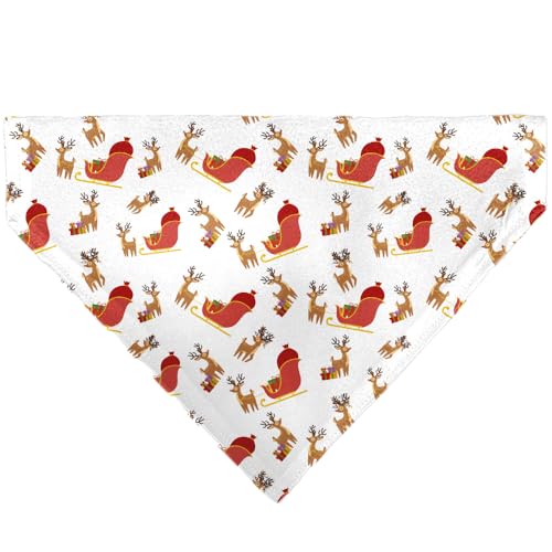 Buckle-Down Halstuch, Weihnachtsmann-Rentier und Schlitten, Collage, Weiß, Schlupfhalsband Buckle-Down Halstuch, Weihnachtsmann-Rentier und Schlitten, Collage, Weiß, Schlupfhalsband von Buckle-Down