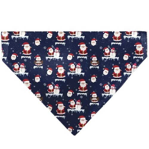 Buckle-Down Halstuch mit Weihnachtsmann- und Schneemann-Collage, marineblau, Schlupfhalsband von Buckle-Down