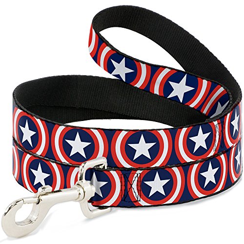 Buckle-Down Haustier-Leine, Captain America, Schildwiederholung, Marineblau, 1,8 m lang – 3,8 cm breit Buckle-Down Haustier-Leine, Captain America, Schildwiederholung, Marineblau, 1,8 m lang – 3,8 cm breit von Buckle-Down